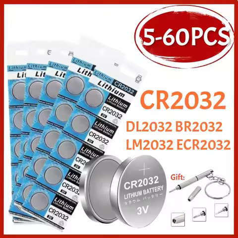 5-60Pcs CR2032 Boutton Cell Battery 3V Lithium Batteries CR 2032 DL2032 for Watch Keys Calculator Co