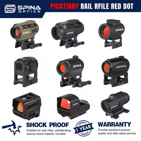 SPINA OPTICS Picatinny Rail Red Dot Sight Solar Shake Awake Multi Reticles Red Dot Scope