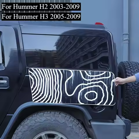 For Hummer H2 2003-2009 For H3 2005-2009 PVC Black Car Rear Window Windshield Graphic Decal sticker 