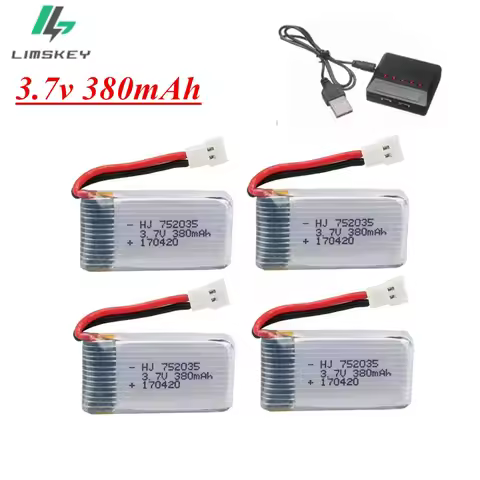High Capacity 380mAh LiPo Battery with 3.7v for Hubsan X4 H107 Series/ JD385 Compatible JD388 Drones