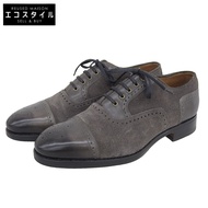 Mario Bemer, excellent condition, suede and oxford, medallion-tip shoes, men's, gray, size 41 (41) [