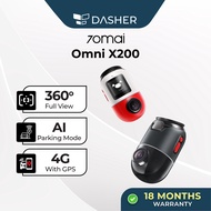 70mai Omni X200 360° Dashcam 4G GPS AI Parking Surveillance HDR Night Vision ADS Voice Control 60 FP