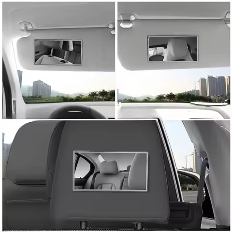 Car Sun Visor Mirror,Stainless Steel Sun-Shading Cosmetic Mirror for Wife Girlfriend,Seatback Makeup