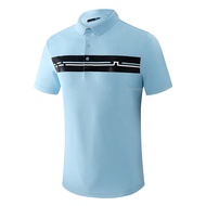 J LINDEBERG Tit golf shorts Sleeves Men's JL Golf Apprael Men's Quick Dry Golf T-Shirts