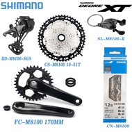 SHIMANO DEORE XT 12 Speed M8100 Groupset 32T 34T 36T Crankset MTB Mountain Bike Groupset 1x12S M8100