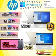 HP Laptop 15s-du3023TX silver or 15s-du3024TX gold (Intel Core i5 1135G7, 8gb ram, 512gb ssd, 15.6"F