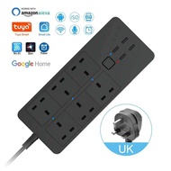สมาร์ทไวไฟปลั๊กไฟ6 UK 4 USB เสียบ5V3 1A ชาร์จพอร์ตบลูทูธควบคุมจับเวลากับ Alexa Google บ้านผู้ช่วยปลั