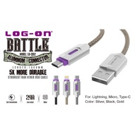 LOG-ON LOGON BATTLE ALUMINUM DATA CABLE for IPH ip 5 6 7 8 2.4A LO- CB52
