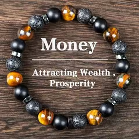 Tiger's Eye Volcanic Rock Bracelet for Men Brother Natural Stone Beads Bangles Black Punk Rock Jewel