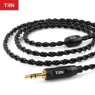 TRN 6 Core Braided Silver Plated Cable With mic HIFI Earphone MMCX/2Pin Connector Use For TFZ TRN X6 KZ ASF ZS10 CCA C10