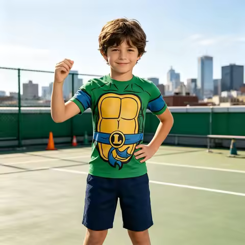 Ninja Turtles Costume Print Summer Short Sleeve T Shirt Unisex Adult Kids Casual Anime Cosplay Wear