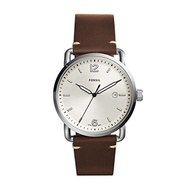 Fossil Men s Commuter Stainless Steel and Leather Casual Quartz Watch