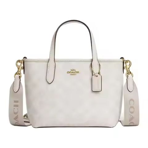COACH City Coated Canvas Tote Bag Shopping Bag Shoulder Bag Crossbody Bag Handbag Mini Women's White