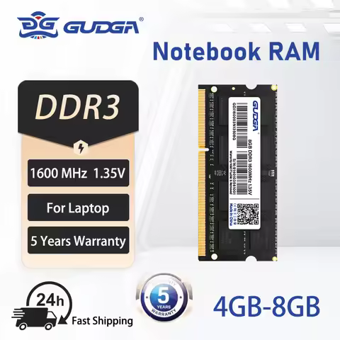 GUDGA New Sealed SO-DIMM Notebook Memoria RAM DDR3 1600Mhz 4GB 8GB DDR3L 204pin 1.35V PC3-10600/1280