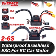 Surpass Hobby กันน้ำ ESC XT60ปลั๊ก25A 35A 45A 60A 80A 120A 150A สำหรับ1/5 1/8 1/10 1/12 1/18 RC รถเร