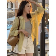 baju kuromi budak perempuan baju budak perempuan baju sejuk perempuan Sunscreen Tencel Stripe Loose 