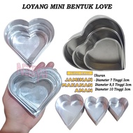 LOYANG / CETAKAN KUE / LOYANG LOVE MINI / LOYANG HATI /  LOVE MINI UKURAN 7, 8.5, 10 CM / 1 SET ISI 