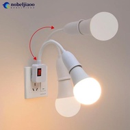 NOBELJIAOO EU/US Direct Plug-in Lamp Base E27 Rotary Lamp Socket Bulb Holder Flexible Lamp Holder Co