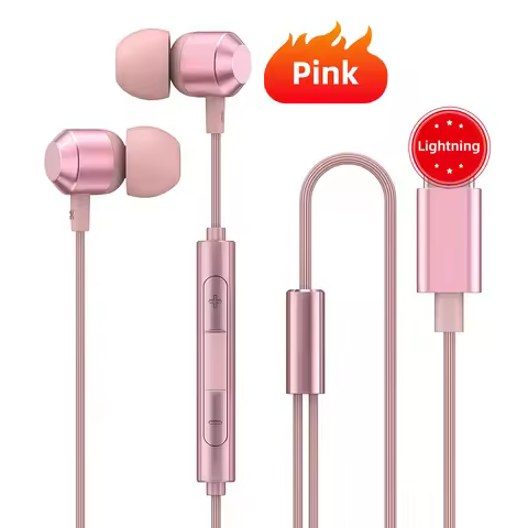 Lightning IOS Digital Chip 7.1 Surround Stereo Wired Headset With Mic Earbud IOS 5 6 7 8 11 12 13 Di