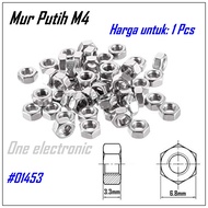 10 Pcs White Nuts M4 Hex Nut Iron Bolt Nuts 4mm Hexagonal Screw Nuts