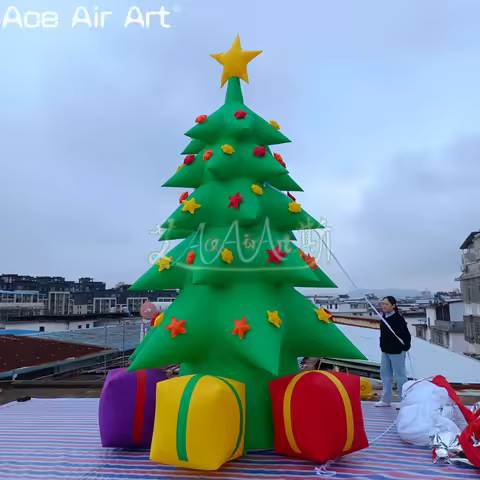 5m H Oxford Fabric Giant Decor Balloon Inflatable Christmas Tree Xmas Ornaments New Year Gift for Sa