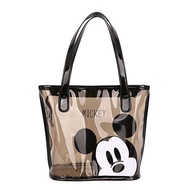 KY@D Transparent Bag for Women2022Jelly Beach Bag Waterproof Portable Shoulder Bag Cute Mickey Large Capacity Underarm W
