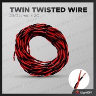 23/014mm x 2 CORE BLUE WHITE TWIN FLAT WIRE / RED BLACK TWIN TWISTED WIRE