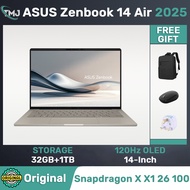 ASUS Zenbook 14 Air 2025 Snapdragon X X1 26 100 14inch 2.8K 120Hz OLED 960g 12.9mm AI laptop ASUS Ze