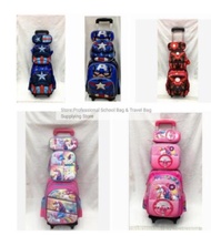 {LJYS}kids school trolley bags wheeled Backpack set Children backpack with Wheels Trolley Bag For School Rolling backpack Bag For girl