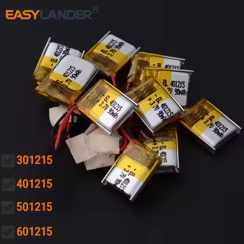 10Pcs 401215 3.7V 90mAh 301215 501215 601215 Lipo Polymer Lithium Rechargeable Battery