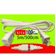 NEW WWW222 5M 2-prong Male To Female Power Extension Cable Power extension cord