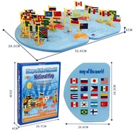 KU Map of the World English Knowledge of the World/ World Map/ Wooden Flag Map/ MW02