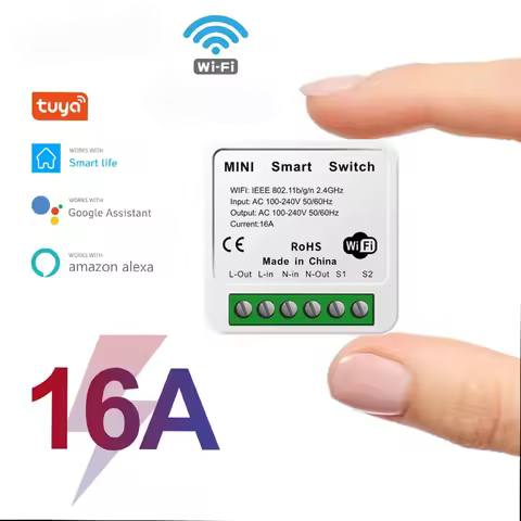 16A Wifi Smart Switch 2 Way Control Smart Home Light Switches ModuleWork with Tuya Smart Life Alexa 