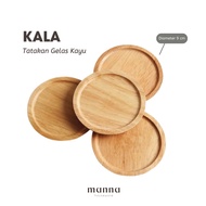 MANNA Kala - Wooden Coaster Coaster 9cm Round Wooden Coaster Drinking Coaster Wood Coaster