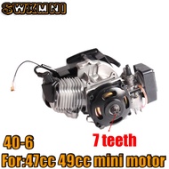 High quality 47cc 49cc Pocket Bike Pull Start Engine For 2 Stroke Mini Go Kart Dirt Bike Petrol Scoo