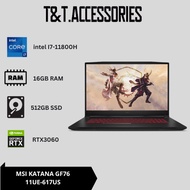 MSI GF Katana GF66 11UE-617 I7-11800H 16GB 512GB RTX3060 GAMING LAPTOP