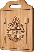 AceThrills FATHER IN LAW Gifts - Engraved Bamboo Cutting Board 12.3"L × 8.7"W × 0.4"Th