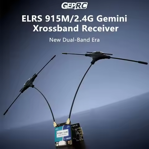 GEPRC ELRS 915M/2.4G Gemini Xrossband Receiver Dual-band System with SH1 Connector for FPV Drone Tra