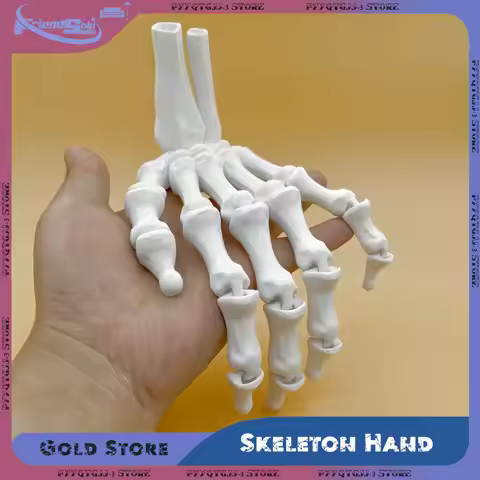 3D Printed Skeleton Hands Horrible White Realistic Bone Hand Flexible Skeleton Model Halloween Haunt