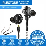 PLEXTONE DX6 [Bluetooth Wireless] 3 Hybrid Drivers Detachable Headphones Noise Reduction In-Ear Earp