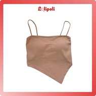 Lolipoli Tanktop Slayer Vest Scraf Bra Fashion Tank Top Wire Free Underwear Wanita BR771
