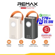 [Remax Energy] RPP-123 60000mAh Gutitan Series 27W+22.5W PD+QC with Outdoor Light Fast Charging Powe