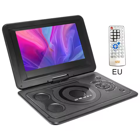 2025 Inches Portable DVD Player Region-free EVD Player USB Port 270 Degree Rotation Swivel Screen EV