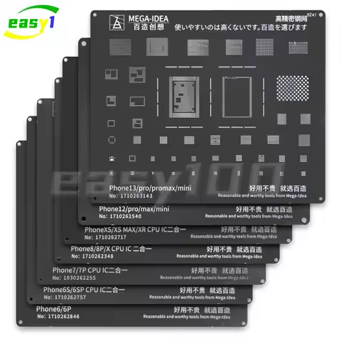 BGA Reballing Stencil kit set For iPhone 14 13 12 11 Pro MAX XS XR X 8P 8 7P 7 6S 6 Black Steel CPU 