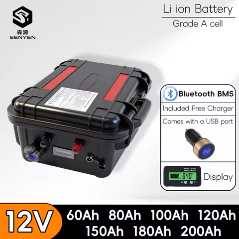 Rechargeable 12V 60Ah 80Ah 100Ah 120Ah 150Ah 180Ah 200Ah Lithium Ion Battery for Trolling Motor Boat
