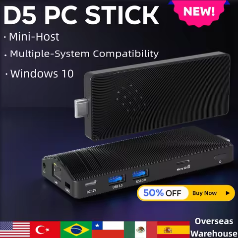 Higole D5 Fanless Mini PC Stick Intel Pentium N4200 Windows 10 4GB 64GB WiFi5 4K Media Player Portab
