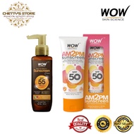 Wow Skin Science Sunscreen Matte Finish Spf55++ / Am2Pm Spf50++ Sunscreen Lotion 100ml