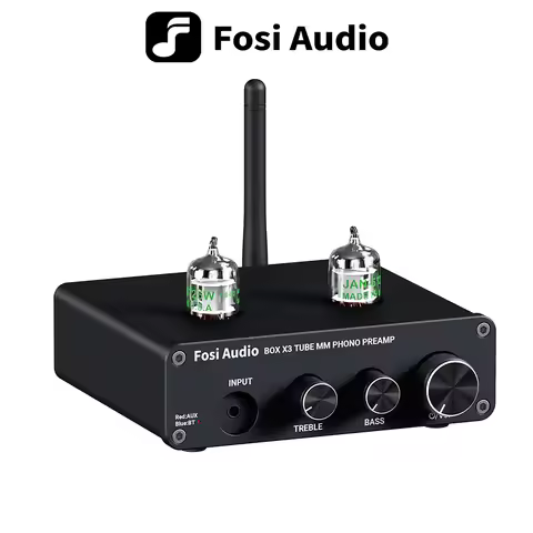 Fosi Audio Bluetooth Phono Preamp for Turntable Phonograph Preamplifier With 5725W Vacuum Tube Ampli