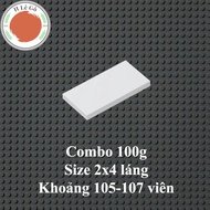 Combo of 1 ounce of 2x4 white smooth tiles (about 105 - 107 pieces)