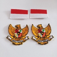 Garuda Cutting Embroidery Bet + Embroidered Flag 3x5cm set